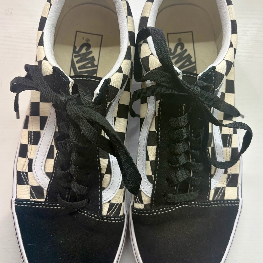 Vans Black and White Checkerboard Slip-Ons